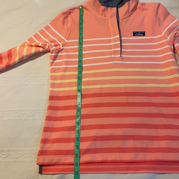 L L Bean Sunset Stripe Rugby Henley Snap Pullover Womens M Costal Preppy Top - Picture 13 of 13